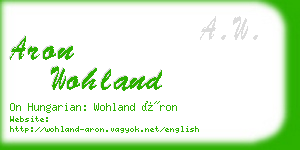 aron wohland business card